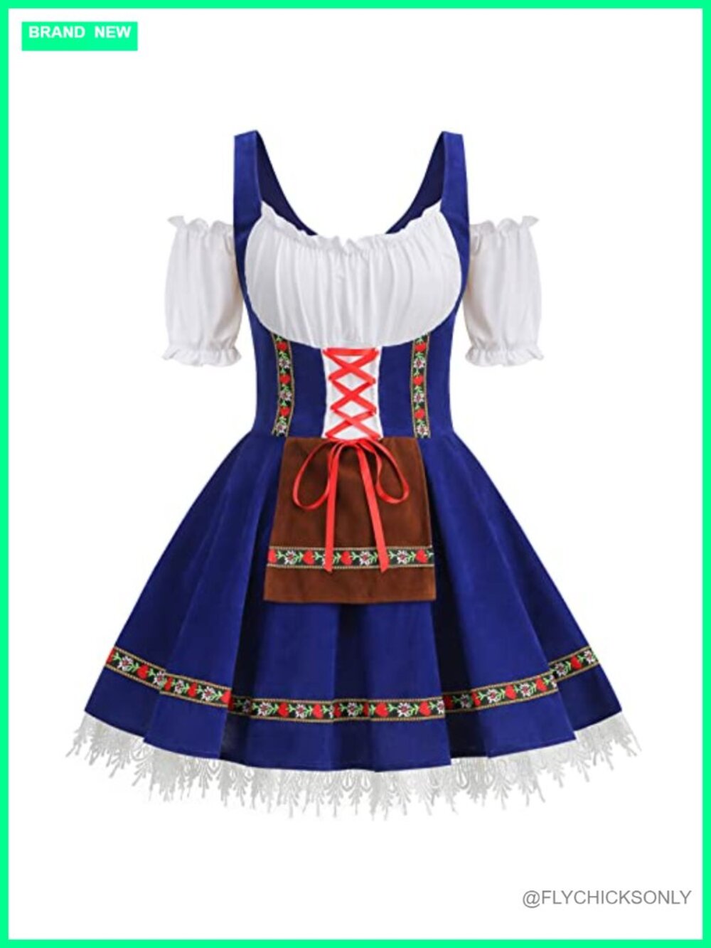 Women's Bavarian Dirndl Dress Oktoberfest German Costume Halloween